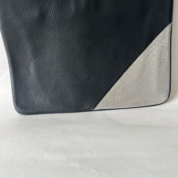 J Crew Black and Glittery Silver Clutch Bag - Picture 4 of 8